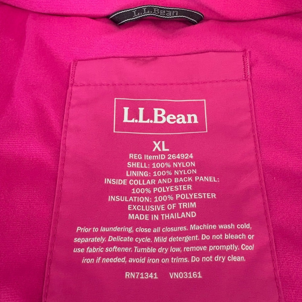 LL Bean Wildcat Ski Jacket Womens XL Pink Burgundy Insulated Hooded Snow Coat - Picture 7 of 10